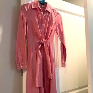 Aqua long sleeve button down dress